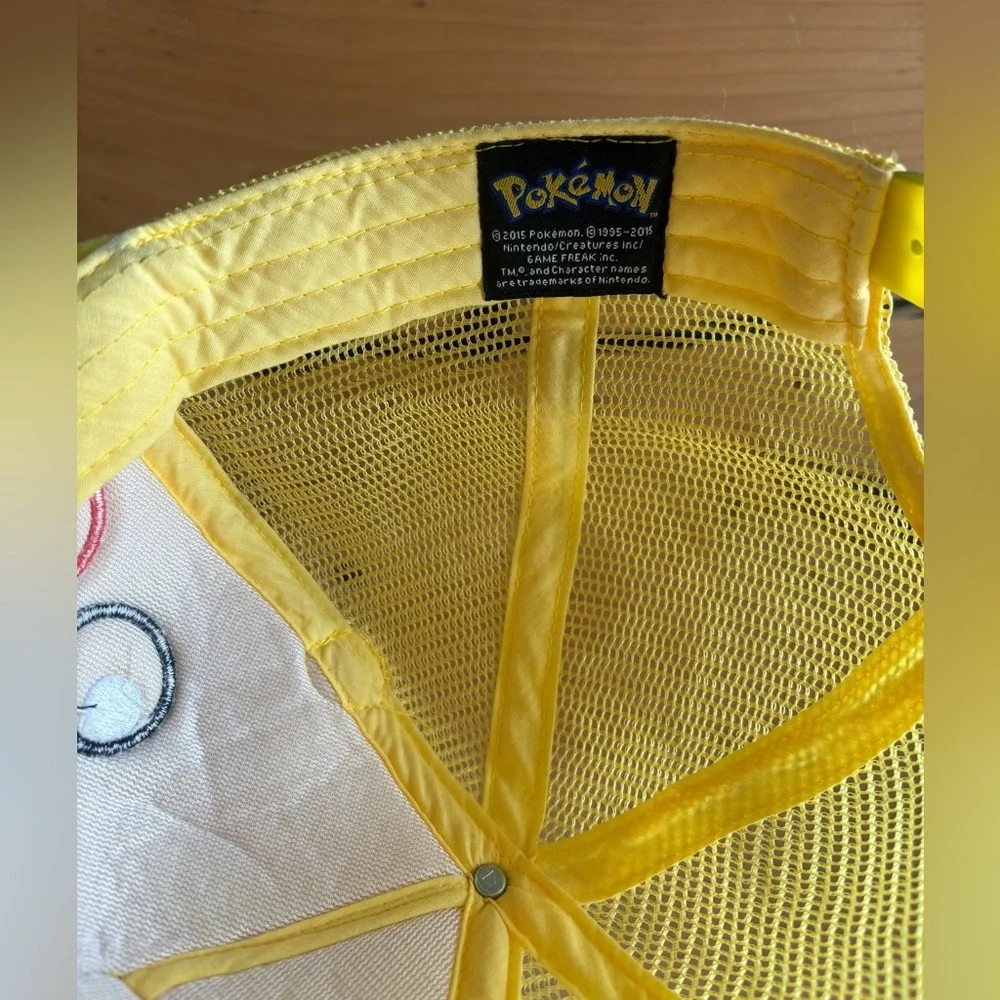 Pokemon Pikachu Hat Mesh Trucker Snapback Yellow 2016 OSFM - Picture 2 of 9